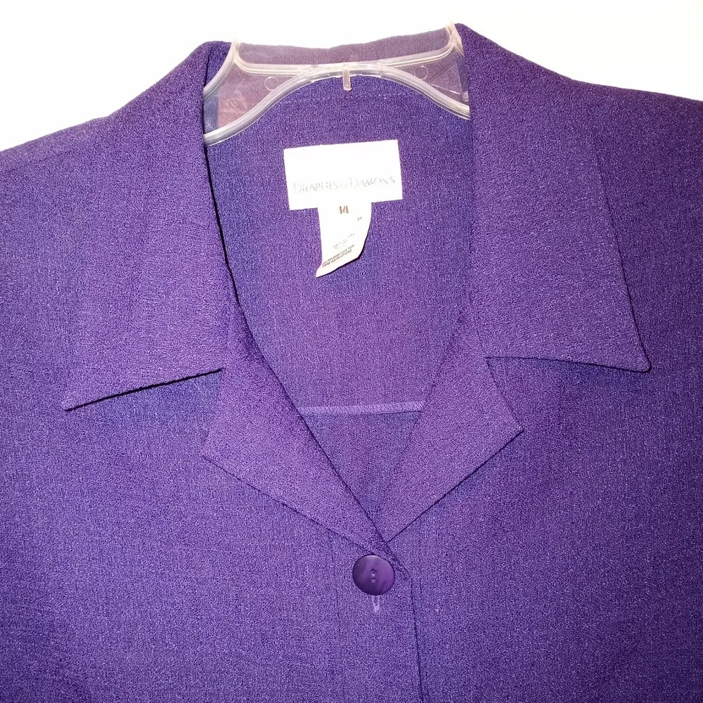 Draper's‎ & Damon's Skirt Set Size 14 Purple 3 Piece Longsleeve Shortsleeve F2